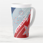 4. Juli American USA Flag Herz Flag Fireworks Milchtasse (Rechte Ecke)