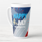 4. Juli American USA Flag Herz Flag Fireworks Milchtasse (Linke Ecke)