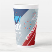 4. Juli American USA Flag Herz Flag Fireworks Milchtasse (Vorderseite)