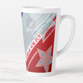 4. Juli American USA Flag Herz Flag Fireworks Milchtasse