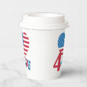 4. Juli American USA Flag Herz Flag Fireworks Pappbecher (Rechts)