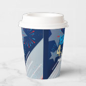 4. Juli American USA Flag Herz Flag Fireworks Pappbecher (Rechts)