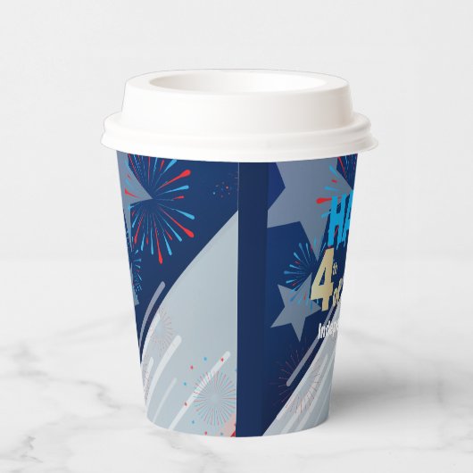 4. Juli American USA Flag Herz Flag Fireworks Pappbecher (Rechts)