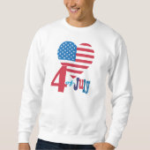 4. Juli American USA Flag Herz Flag Fireworks Sweatshirt (Vorderseite)
