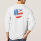 4. Juli American USA Flag Herz Flag Fireworks T-Shirt (Rückseite)