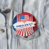4. Juli American USA Flag Herzstück Personalisiert Button (Beispiel)