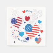 4. Juli American USA Flag Patriotic Custom Serviette (Vorderseite)