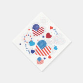 4. Juli American USA Flag Patriotic Custom Serviette (Ecke)