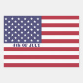 4. Juli American USA Flag Patriotic Geschenkpapier Set (Vorderseite)