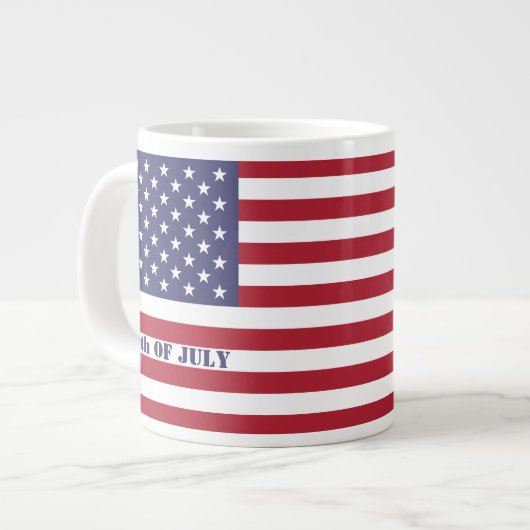4. Juli American USA Flag Patriotic Jumbo-Tasse (Vorderseite Links)