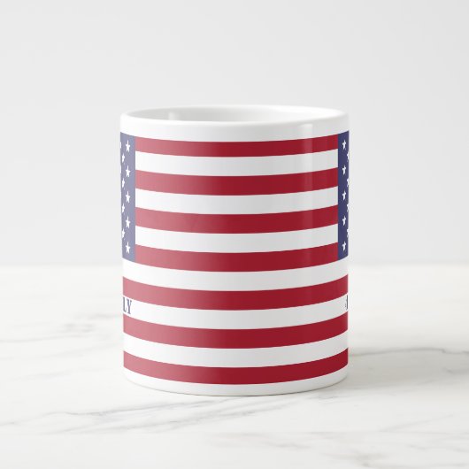 4. Juli American USA Flag Patriotic Jumbo-Tasse (Vorderseite)