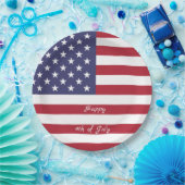 4. Juli American USA Flag Patriotic Pappteller (Party)