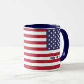 4. Juli American USA Flag Patriotic Tasse (VorderseiteRechts)
