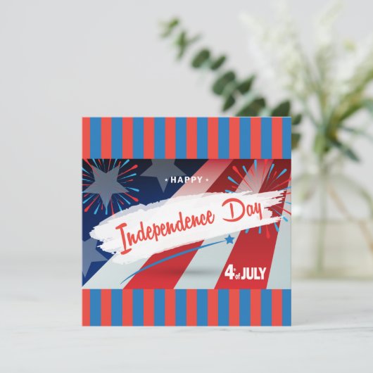 4. Juli American USA Flag Personalize Einladung (Stehend Vorderseite)