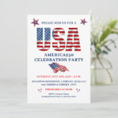 4. JULI AMERIKA250 PARTY EINLADUNG (Stehend Vorderseite)