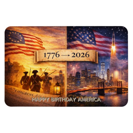 4. Juli Amerika 1776 - 2026 USA 250. Flexibel Magnet (Horizontal)