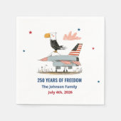 4. Juli Amerika 250. Adler-Jet-Kampfflugzeug Serviette (Vorderseite)