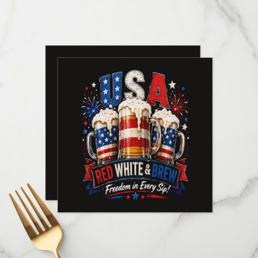 4. Juli Amerika 250. Menükarte (Vorderseite/Rückseite Beispiel)