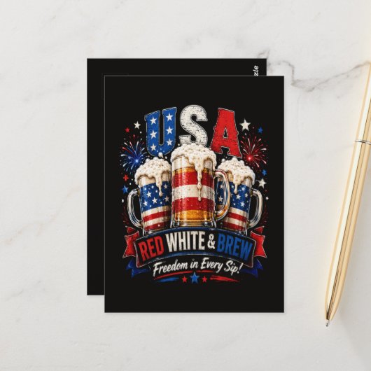 4. Juli Amerika 250. Postkarte (Vorderseite/Rückseite Beispiel)