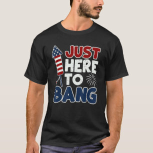 4. Juli Amerika Feuerwerk Patriot Usa gerade hier T-Shirt