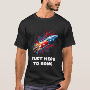 4. Juli Amerika Feuerwerk Rakete Patriot Usa-Flagg T-Shirt