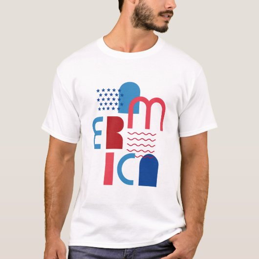 4. Juli Amerika geometrisch T-Shirt (Vorderseite)