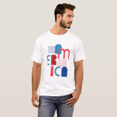 4. Juli Amerika geometrisch T-Shirt (Vorne ganz)