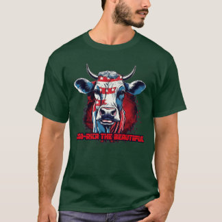 4. Juli Amerika Kuh USA Flaggen Muster Moorica t l T-Shirt