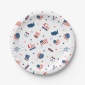 4. Juli Amerika-Papiertafel Pappteller (Vorderseite)