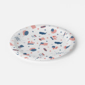 4. Juli Amerika-Papiertafel Pappteller (Schrägansicht)