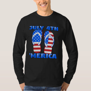 4. Juli Amerika Sommer 2021 Flip Flop Frauen Me T-Shirt