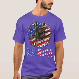 4. Juli Amerika Sonnenblume USA Patriotisches Amer T-Shirt