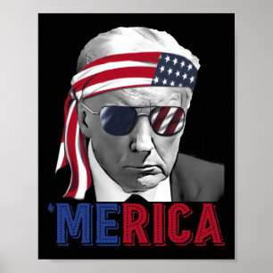 4. Juli Amerika Trump amerikanische Flagge USA Poster