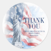 4. Juli Amerika Unabhängigkeitstag Vielen Dank Runder Aufkleber (Vorderseite)