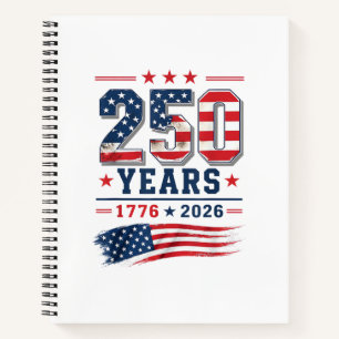 4. Juli Amerika US-Flagge Patriotisch 250. Jubiläu Notizblock
