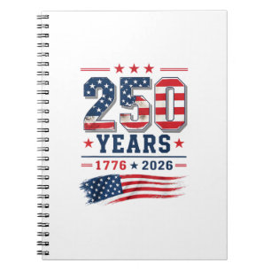 4. Juli Amerika US-Flagge Patriotisch 250. Jubiläu Notizblock