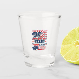 4. Juli Amerika US-Flagge Patriotisch 250. Jubiläu Schnapsglas