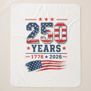 4. Juli Amerika US-Flagge Patriotisch 250. Jubiläu Sherpadecke