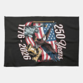 4. Juli Amerika US Patriotischer Adler Geschirrtuch (Horizontal)