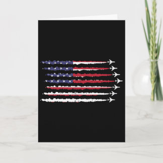 4. Juli Amerika USA-Flagge Jets Patriotische Männe Karte