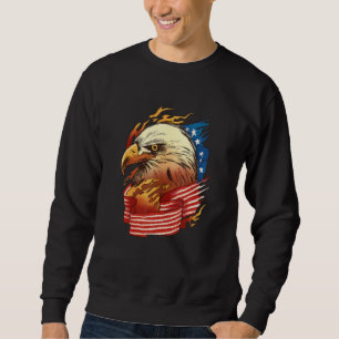 4. Juli Amerikanische Adlerflagge - Unabhängigkeit Sweatshirt