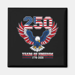 4. Juli amerikanische Flagge Adler 250 Jahre Freih Magnet