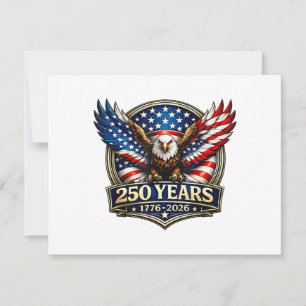 4. Juli Amerikanische Flagge Adler Vintage 250 Jah Dankeskarte