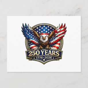 4. Juli Amerikanische Flagge Adler Vintage 250 Jah Feiertagspostkarte