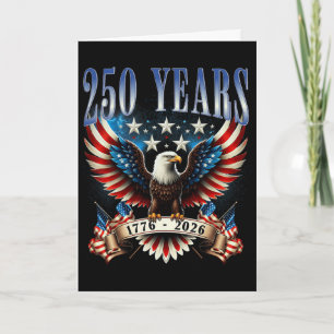 4. Juli Amerikanische Flagge Adler Vintage 250 Jah Karte