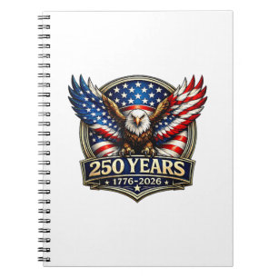 4. Juli Amerikanische Flagge Adler Vintage 250 Jah Notizblock