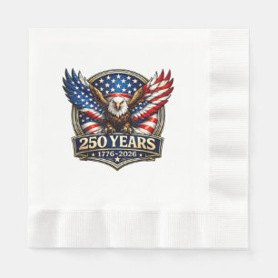 4. Juli Amerikanische Flagge Adler Vintage 250 Jah Serviette