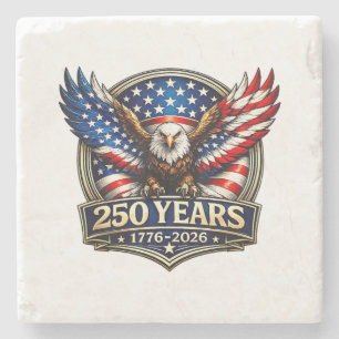 4. Juli Amerikanische Flagge Adler Vintage 250 Jah Steinuntersetzer