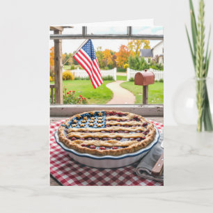 4. Juli Amerikanische Flagge auf einem Kirschkuche Karte