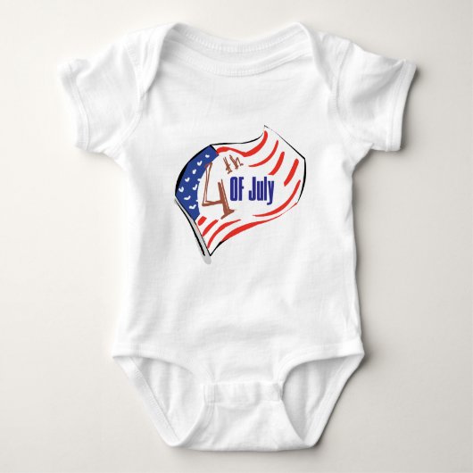 4. Juli Amerikanische Flagge Baby Strampler (Vorderseite)